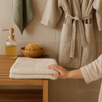 Petite serviette de bain personnalisée – prénom ou message brodé – 50x100 cm – coton épais 670 g/m²