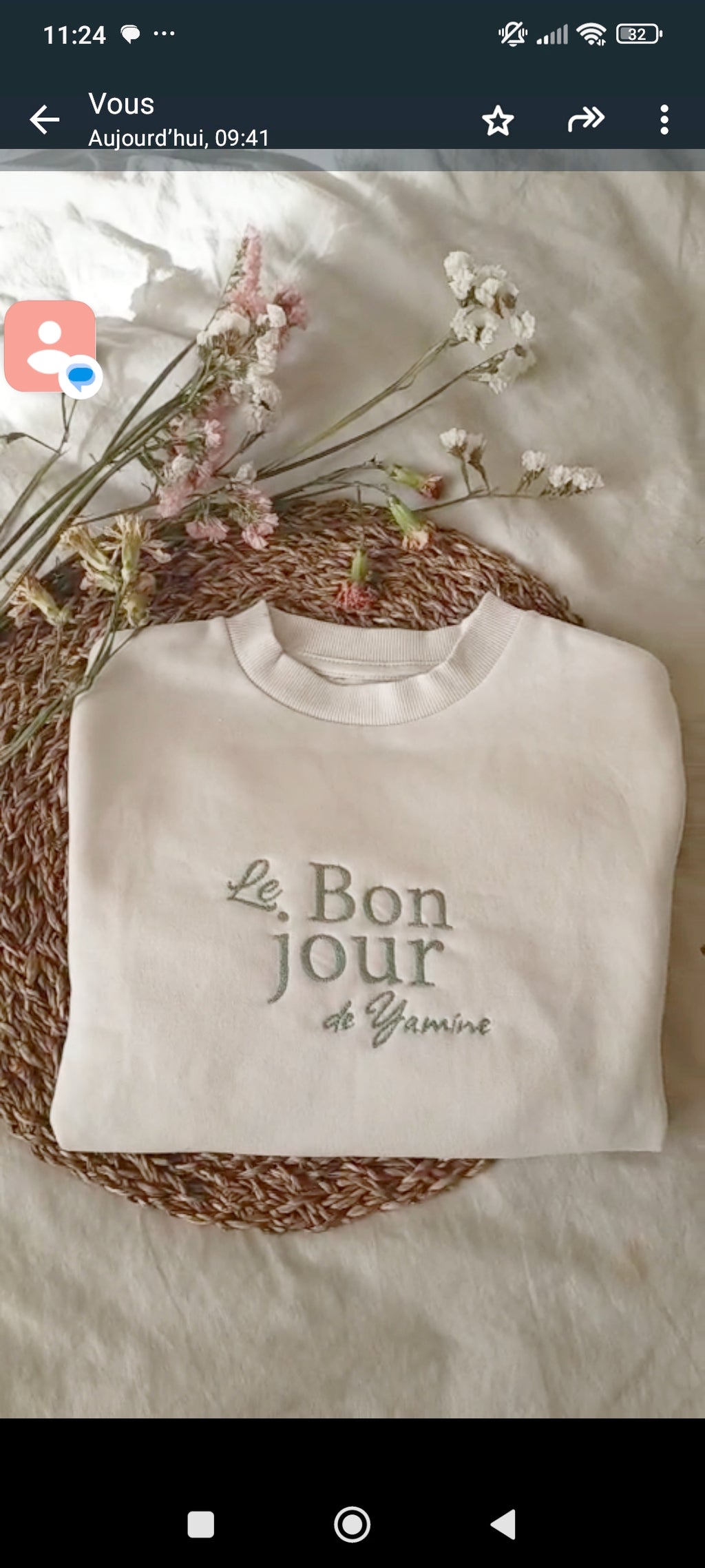 Sweat Enfant Personnalisé “Bonjour de [Prénom]” – Broderie Artisanale et Confort Premium